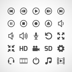 Video interface icon on white. Vector