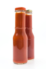 Sauce bottle isolated on white