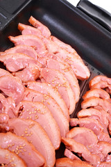 다양한 훈제오리 바베큐요리