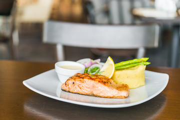 Salmon fish fillet grilled steak