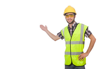 Industrial worker isolated on the white background