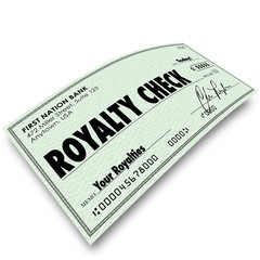 Royalty Check Commission Income Percentage Revenue Sales