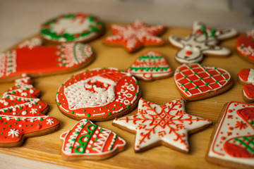 Christmas handmade gingerbread painted icing