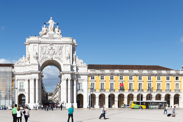 Fototapeta na wymiar Rua Augusta Arch front in Lisbon