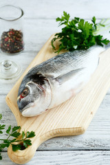 Fresh dorada on the board