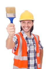 Funny painter isolated on white