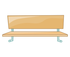 Wooden bench isolated illustration