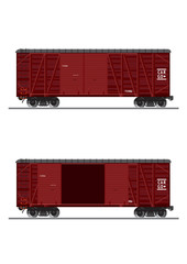 Side view of a clapboard cargo container.