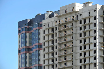 construction of a modern residential building