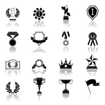 Award icons set black