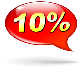 percentage red speech bubble