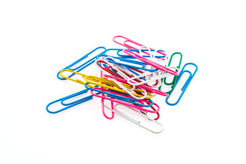 Paper clip isolated on white background