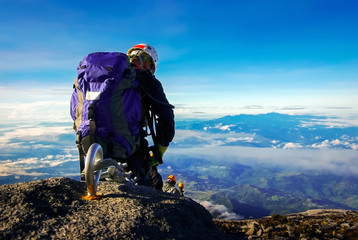 Climber Descending Mount Kinabalu