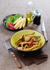 pork fillet with green beans