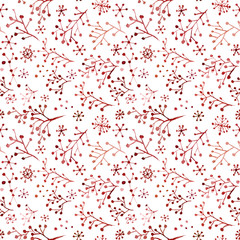 Christmas pattern with snow and trees