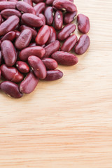 Red bean on wooden background
