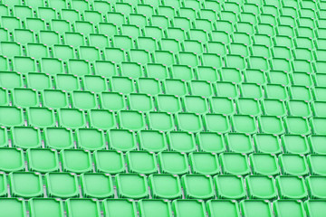 Green seat in sport stadium