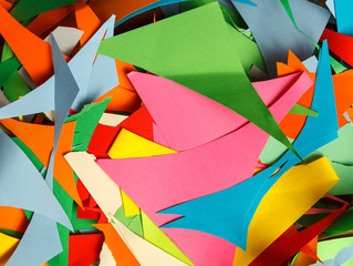 Abstract background of color pieces of paper