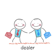 dealer thinks about currencies, house, car, money