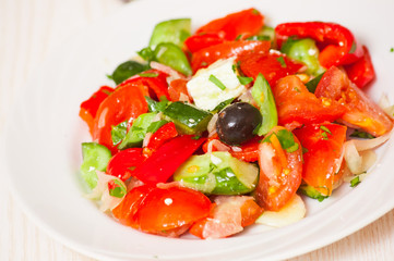 Fresh salad in plate