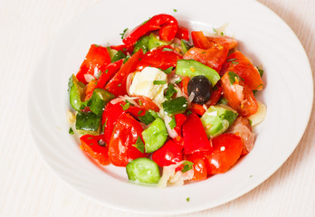 Fresh salad in plate