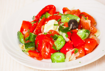 Fresh salad in plate