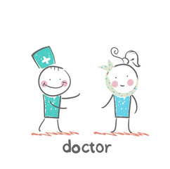 Doctor and patient with the tooth