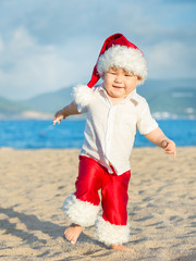 Obraz premium Little baby Santa. Christmas concept