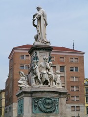Obraz premium Camillo Benso of Cavour Monument in Turin in Italy