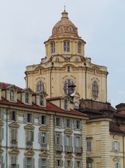 Fototapeta na wymiar The royal church of san Lorenzo in Turin in Italy