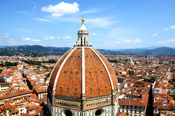 Fototapeta na wymiar Spectacular view of famous marble cathedral Santa Maria del Fior