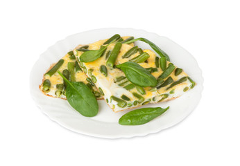 fried eggs with green bean