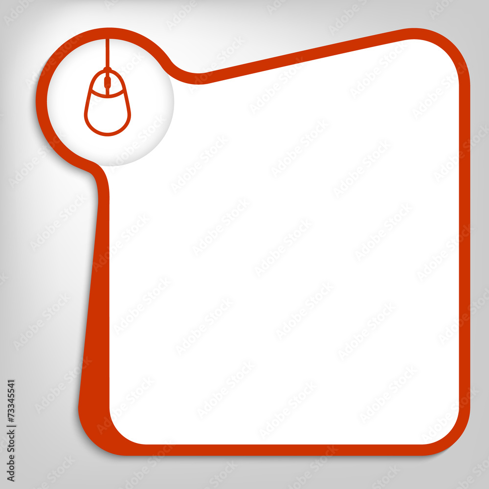 Fototapete red vector box for entering text with mouse icon
