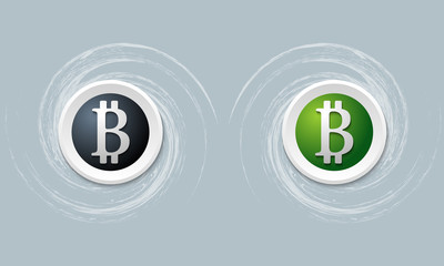 set of two icon with bit coin symbol