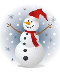 Snowman, vector illustration