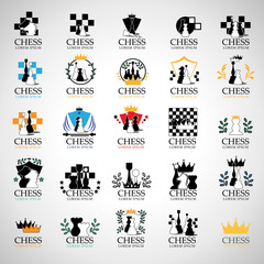 Chess icon set, vector illustration. Chess icon isolated on background