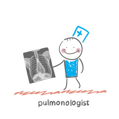 pulmonologist with an X-ray of human lung