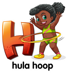 A letter H for hula hoop