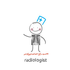 Radiologist with X-ray images