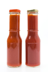 Sauce bottle isolated on white