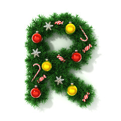 Christmas tree font letter R