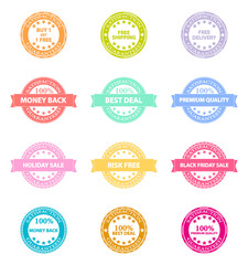 Best Product Sale Retro Badges Icons