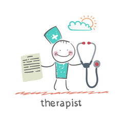 therapist with a folder and stethoscope