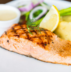 Salmon fish fillet grilled steak