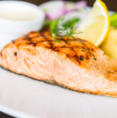 Salmon fish fillet grilled steak