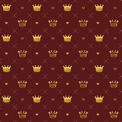 Simple seamless vector pattern with crown symbol art