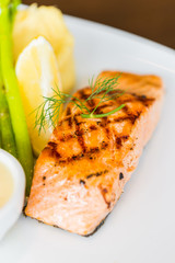 Salmon fish fillet grilled steak