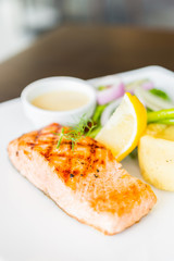 Salmon fish fillet grilled steak