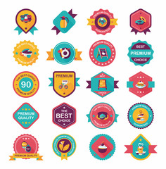 coffee badge design flat background set, eps10