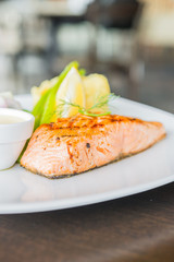 Salmon fish fillet grilled steak